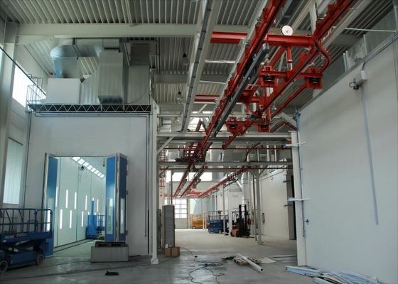 Overhead Conveyor Coating Line with Automated Powder Coating Energy Curing and Powder Recovery Solutions for Metal Parts