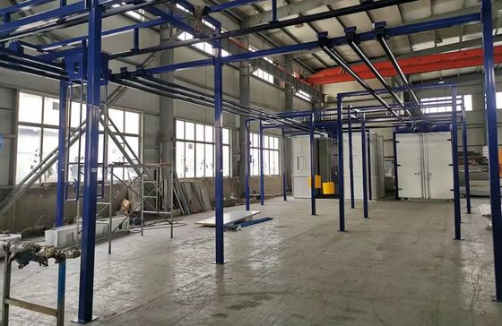Complete Turnkey Automated Overhead Conveyor Powder Coating Line with Tunnel Oven & Cyclone Recovery