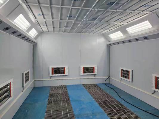 Professional Downdraft Automotive Spray Paint Booth With Heated Baking & Waterborne Drying System For Car