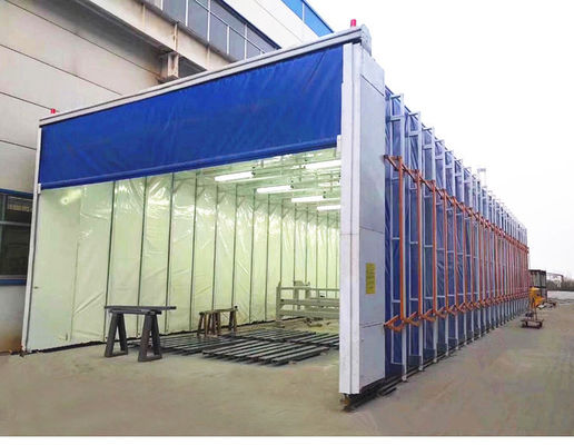 Space-Saving Retractable & Telescopic Spray Painting Enclosure for Large Heavy Industrial Components