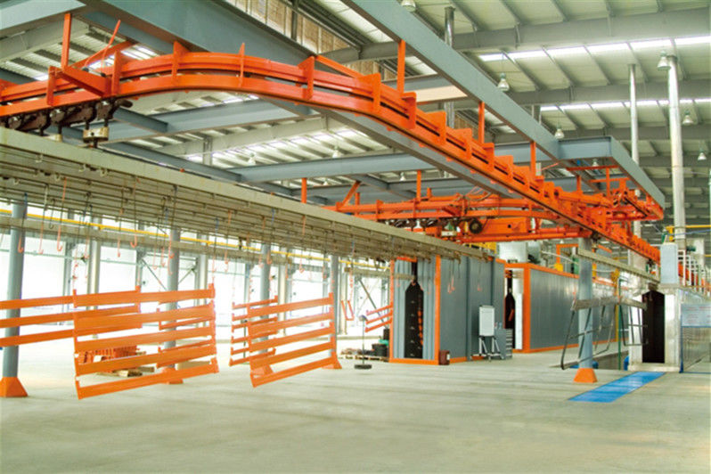 Automated Overhead Conveyor Powder Coating Line System with Cyclone Recovery & Tunnel Oven